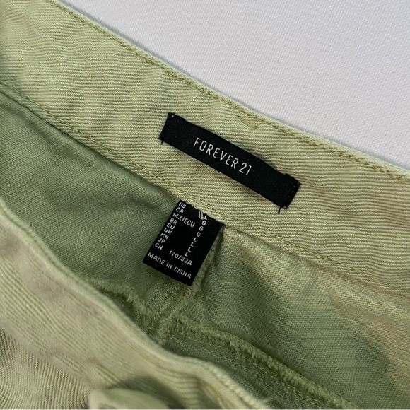 Forever 21 jeans L large Green Baggy Relaxed Wide leg High rise waist Womens - Picture 5 of 6